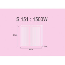 S151 1,5 kw  RAL9010  63/99/8 cm  + thermosta(a)t 505 + 411S pieds-roulettes / rolvoeten