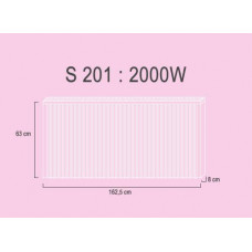 S201 2,0 kw  RAL9010   63/163/8 cm  + thermosta(a)t 505 + 411S pieds-roulettes / rolvoeten